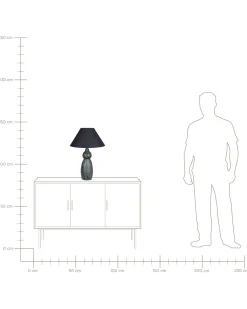 Tischlampe Keramik Dunkelblau/Schwarz 60 Cm Matina