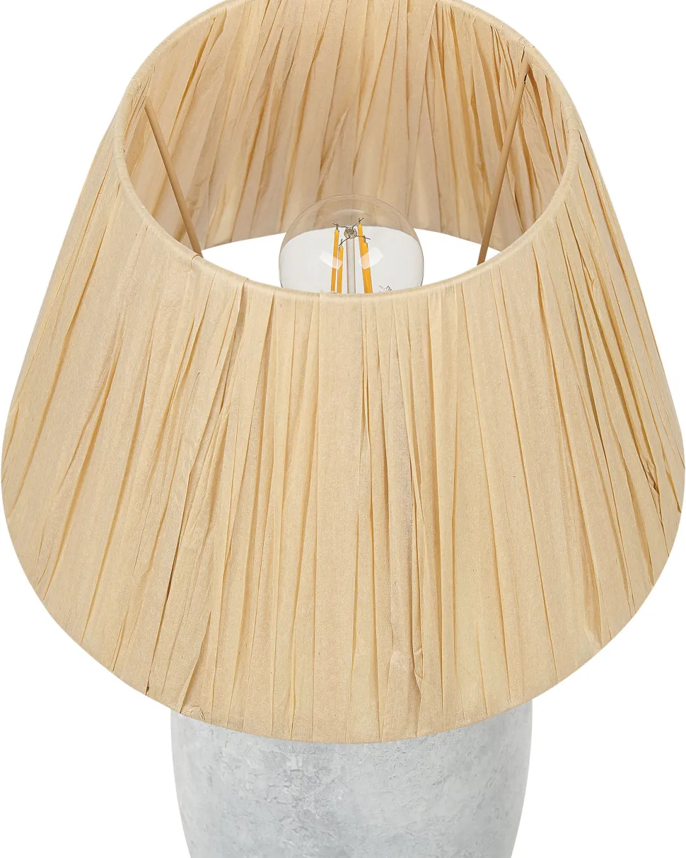 Tischlampe Keramik Grau / Naturlich 56 Cm Kegelform Matilde