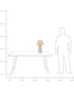 Tischlampe Keramik Grau / Naturlich 56 Cm Kegelform Matilde