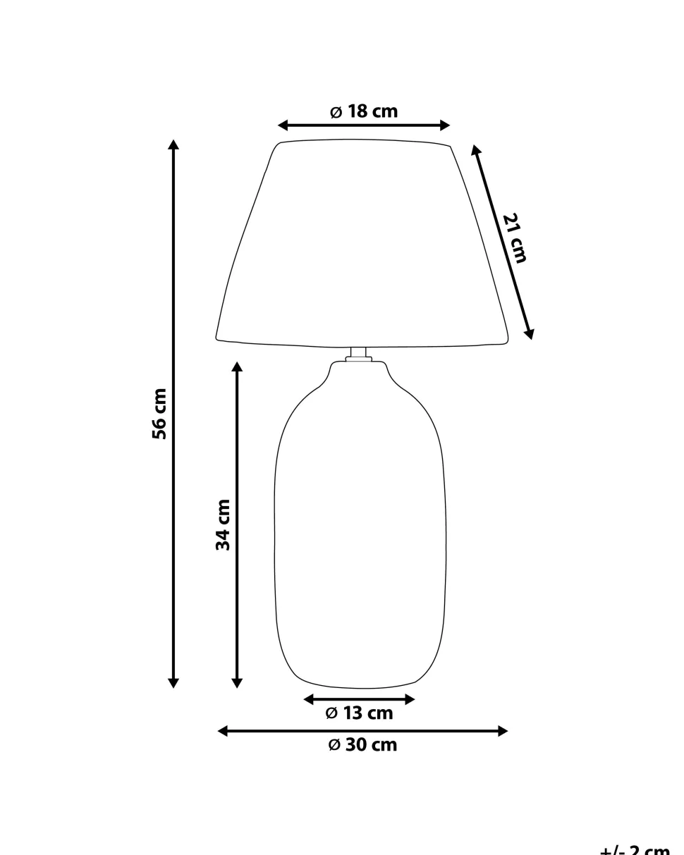 Tischlampe Keramik Grau / Naturlich 56 Cm Kegelform Matilde
