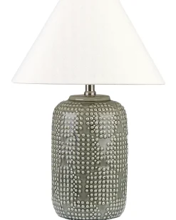 Tischlampe Keramik Grau 47 Cm Mussel