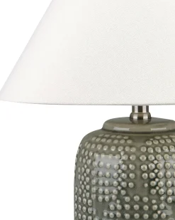 Tischlampe Keramik Grau 47 Cm Mussel