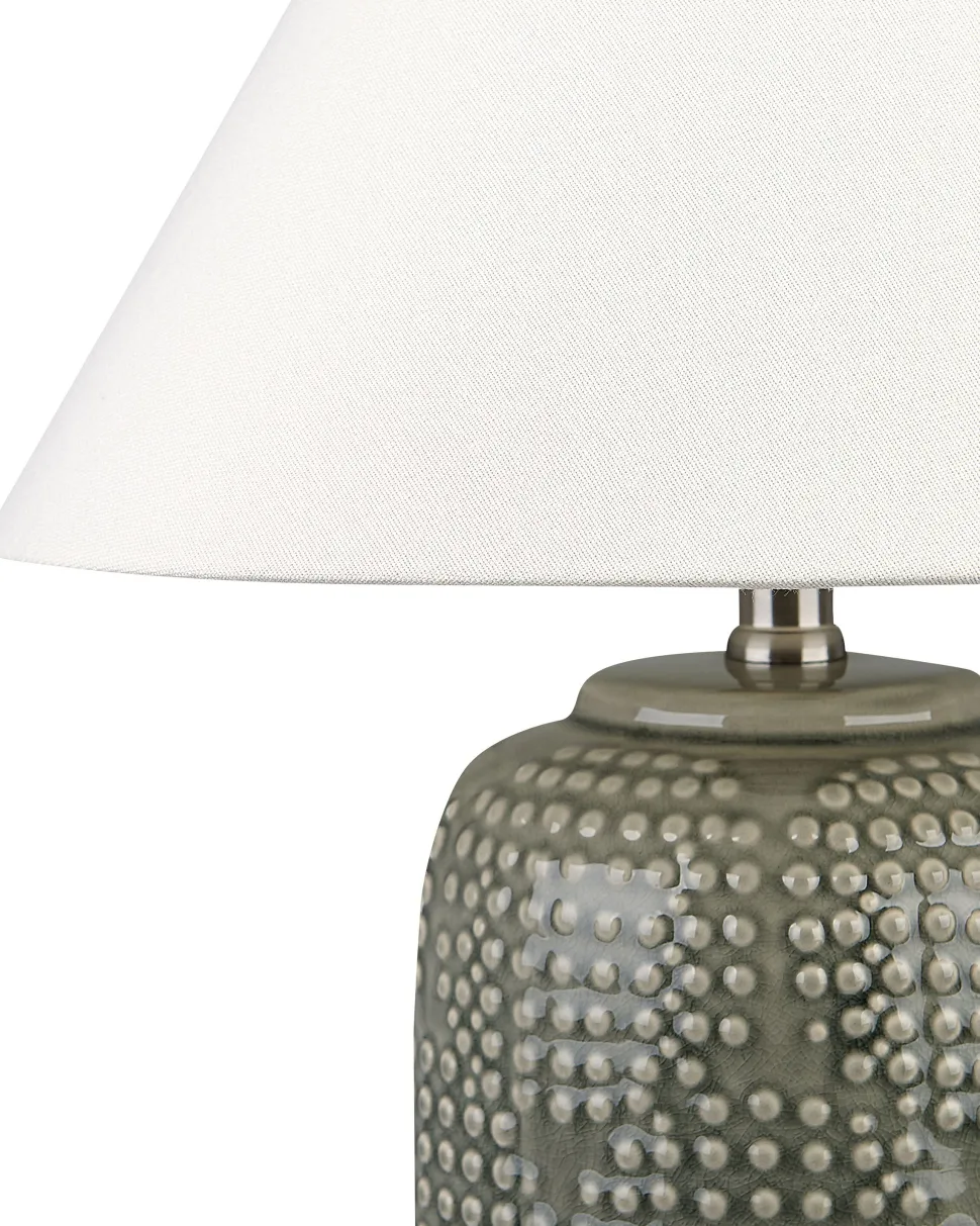 Tischlampe Keramik Grau 47 Cm Mussel