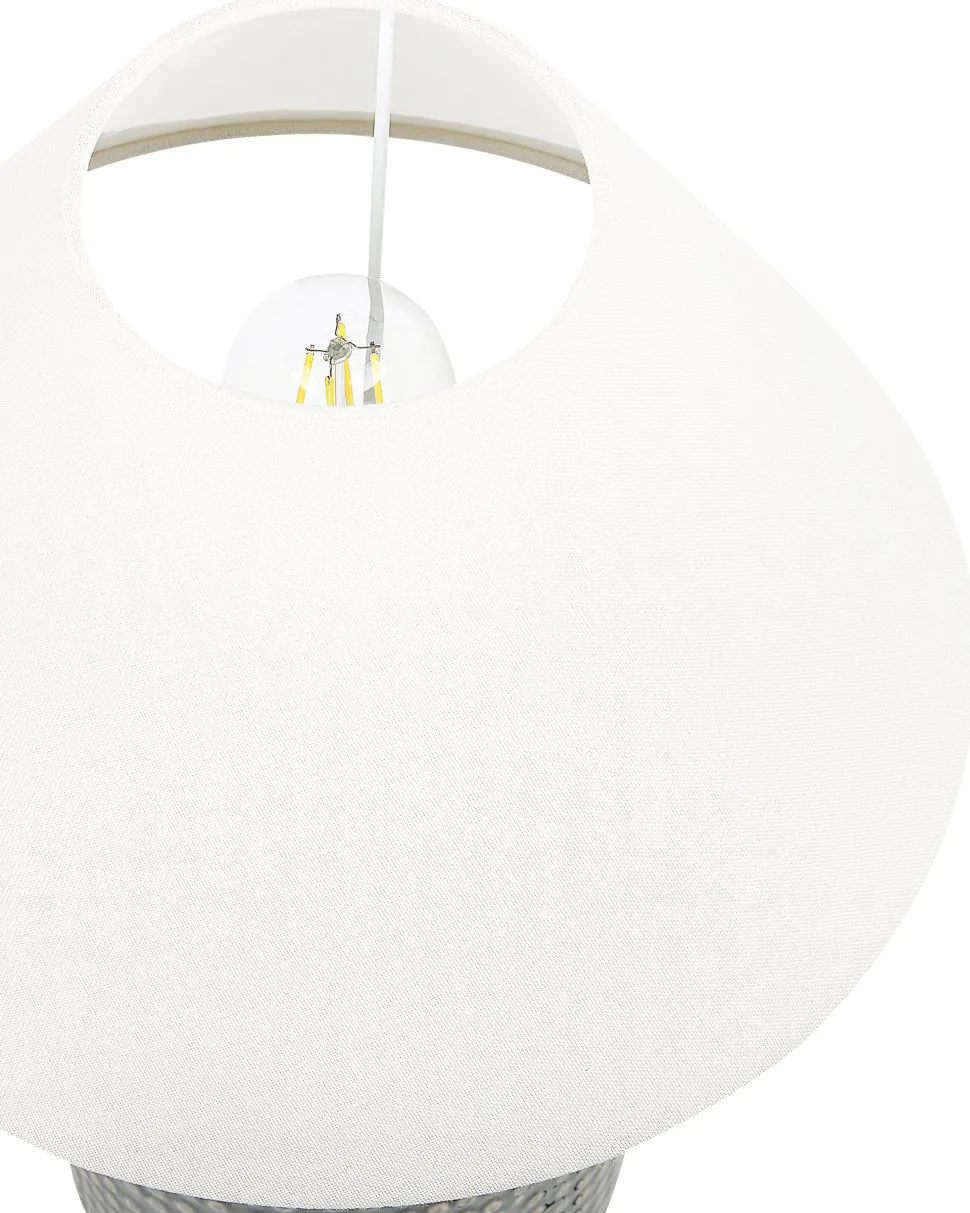 Tischlampe Keramik Grau 47 Cm Mussel