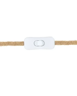 Tischlampe Keramik Naturlich / Weis 42 Cm Kegelform Barbas