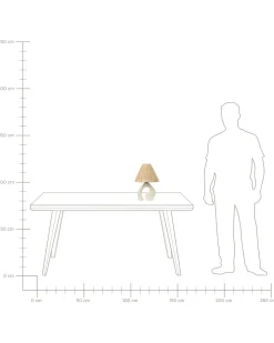 Tischlampe Keramik Naturlich / Weis 42 Cm Kegelform Barbas