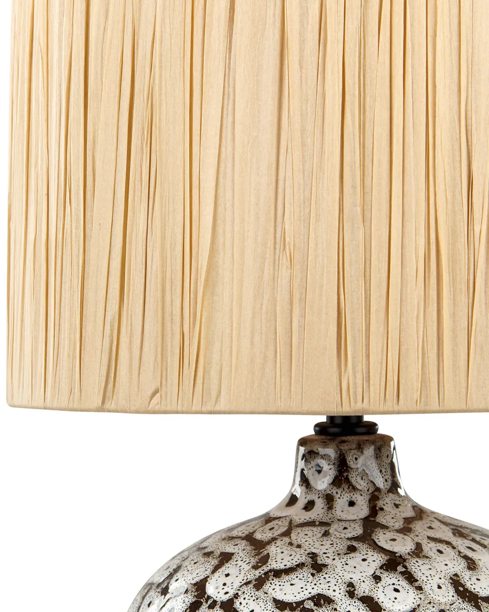 Tischlampe Keramik Schwarz-Weis 45 Cm Trommelform Yunes