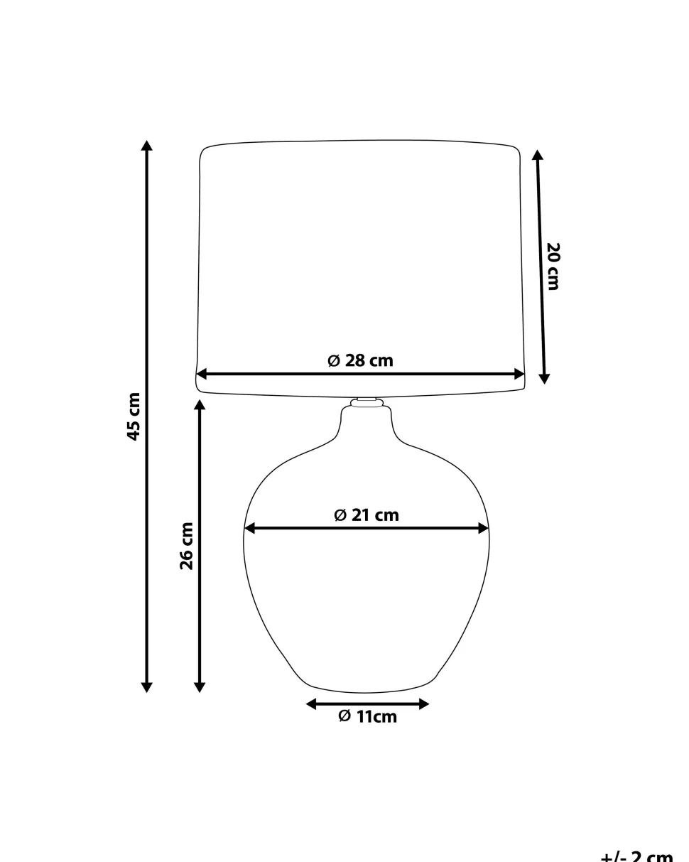 Tischlampe Keramik Schwarz-Weis 45 Cm Trommelform Yunes
