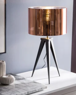 Tischlampe Kupfer 55 Cm Trommelform Stiletto
