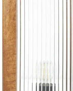 Tischlampe Mango Holz Hellbraun 50 Cm Geometrisch Kolidam
