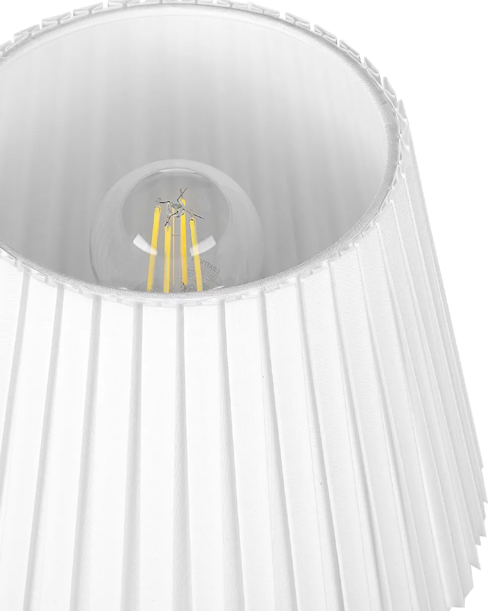 Tischlampe Messingfarben / Weis 48 Cm Kegelform Torysa