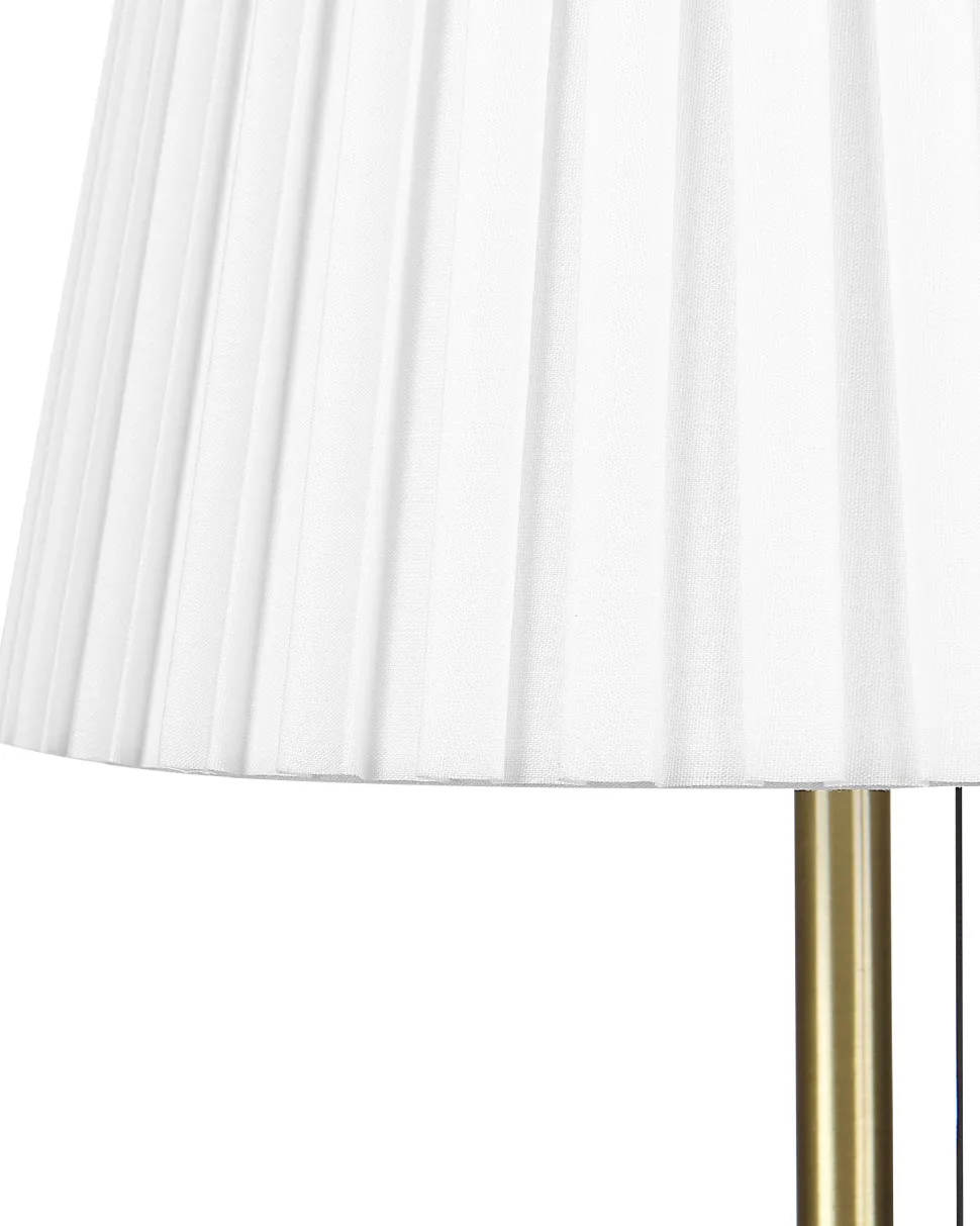 Tischlampe Messingfarben / Weis 48 Cm Kegelform Torysa