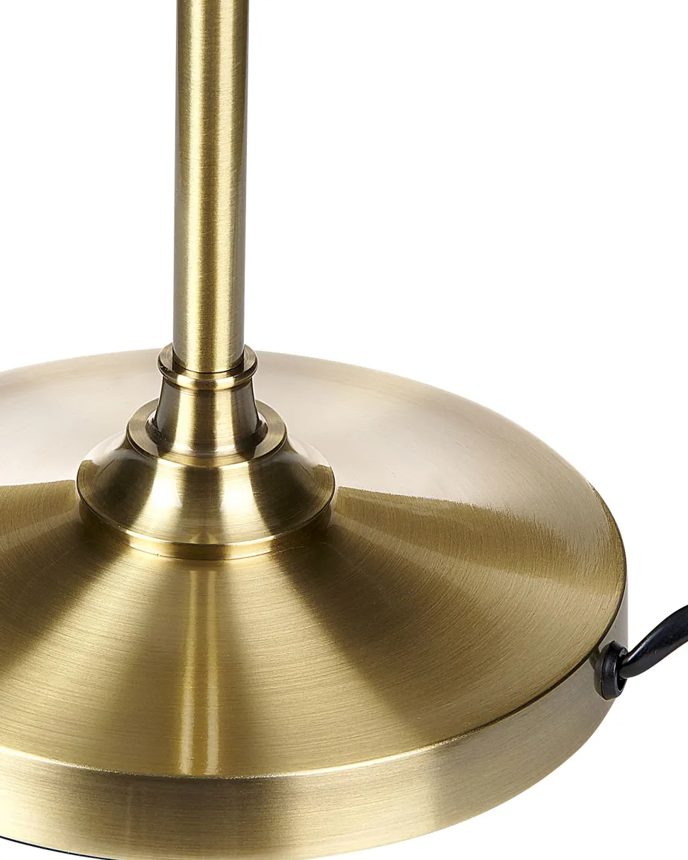 Tischlampe Messingfarben / Weis 48 Cm Kegelform Torysa