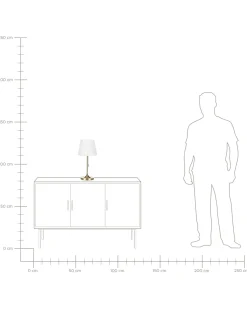 Tischlampe Messingfarben / Weis 48 Cm Kegelform Torysa