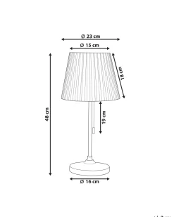 Tischlampe Messingfarben / Weis 48 Cm Kegelform Torysa