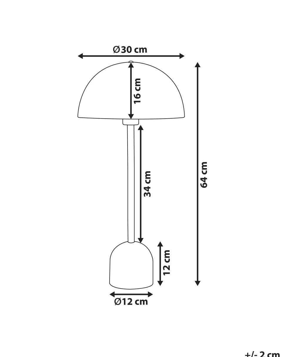 Tischlampe Metall Kupferfarben 64 Cm Rund Macasia