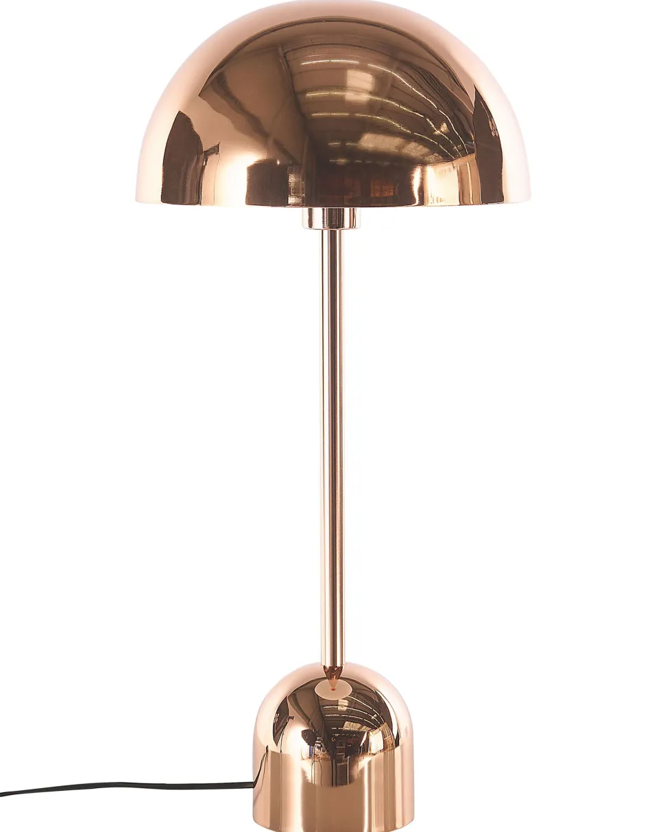Tischlampe Metall Kupferfarben 64 Cm Rund Macasia