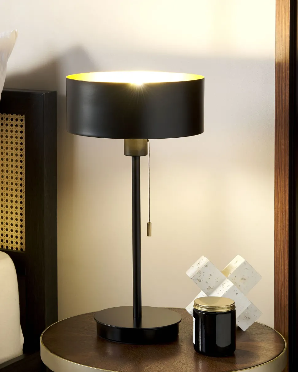 Tischlampe Metall Mit Usb-Anschluss Schwarz 47 Cm Aripo