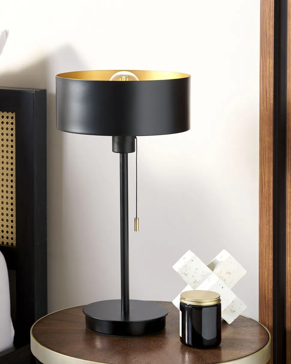 Tischlampe Metall Mit Usb-Anschluss Schwarz 47 Cm Aripo