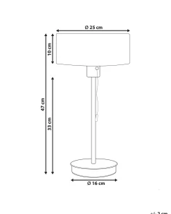 Tischlampe Metall Mit Usb-Anschluss Schwarz 47 Cm Aripo
