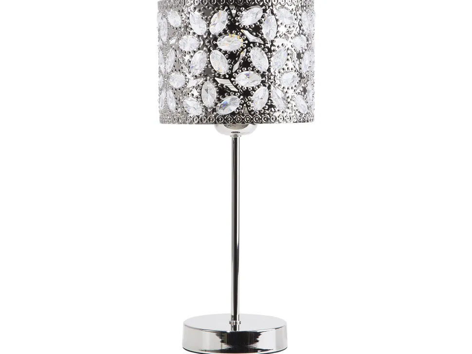 Tischlampe Nickel 40 Cm Trommelform Sajo S