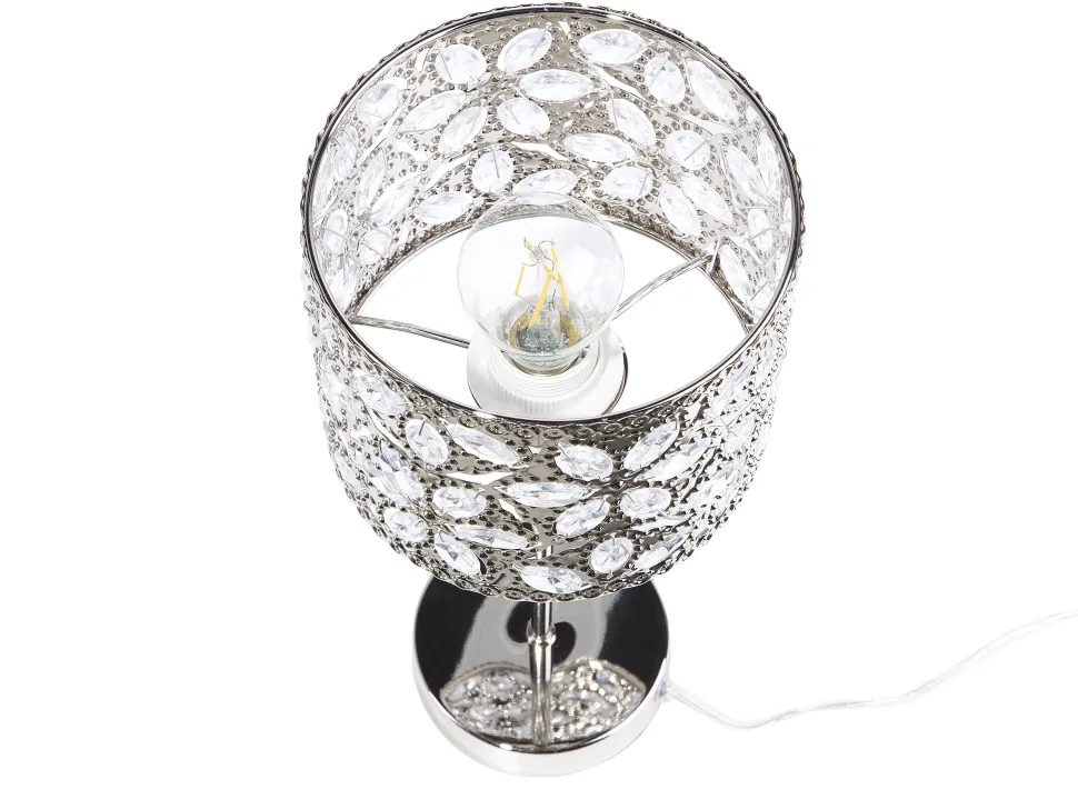 Tischlampe Nickel 40 Cm Trommelform Sajo S
