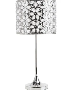 Tischlampe Nickel 58 Cm Trommelform Sajo L