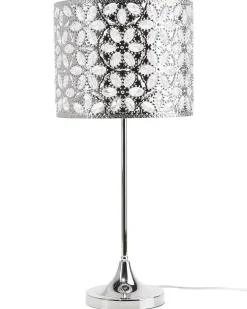 Tischlampe Nickel 58 Cm Trommelform Sajo L