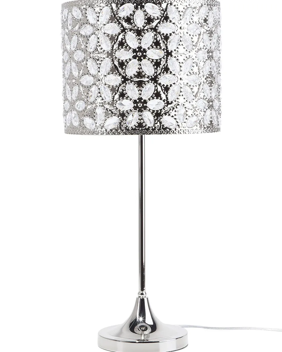 Tischlampe Nickel 58 Cm Trommelform Sajo L