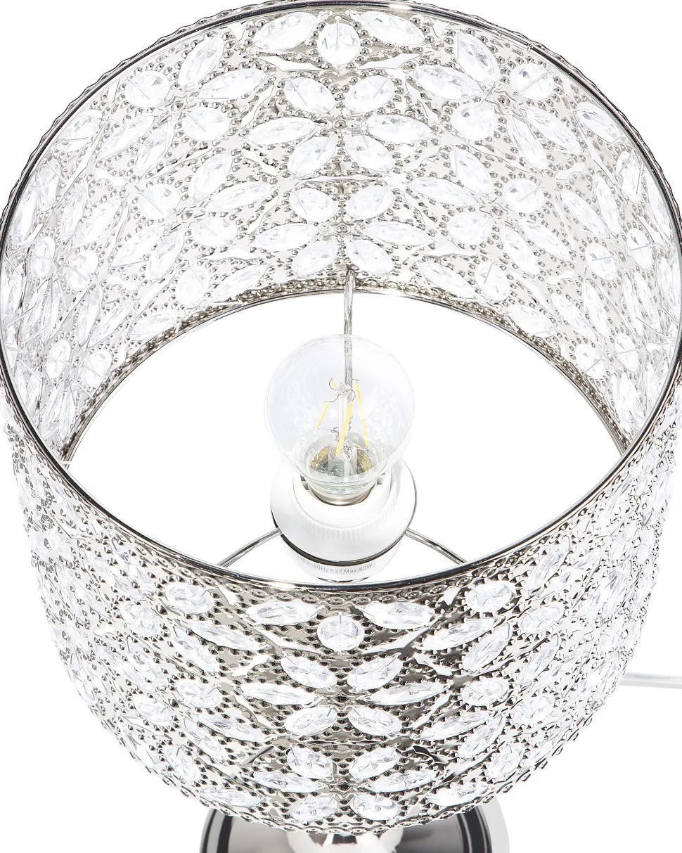 Tischlampe Nickel 58 Cm Trommelform Sajo L