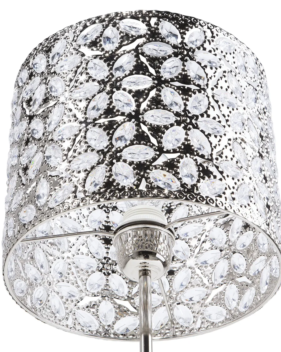 Tischlampe Nickel 58 Cm Trommelform Sajo L