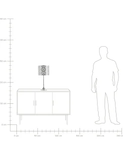 Tischlampe Nickel 58 Cm Trommelform Sajo L