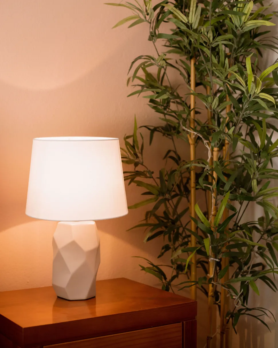 Tischlampe Rosa 43 Cm Trommelform Elia