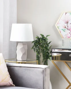 Tischlampe Rosa 43 Cm Trommelform Elia