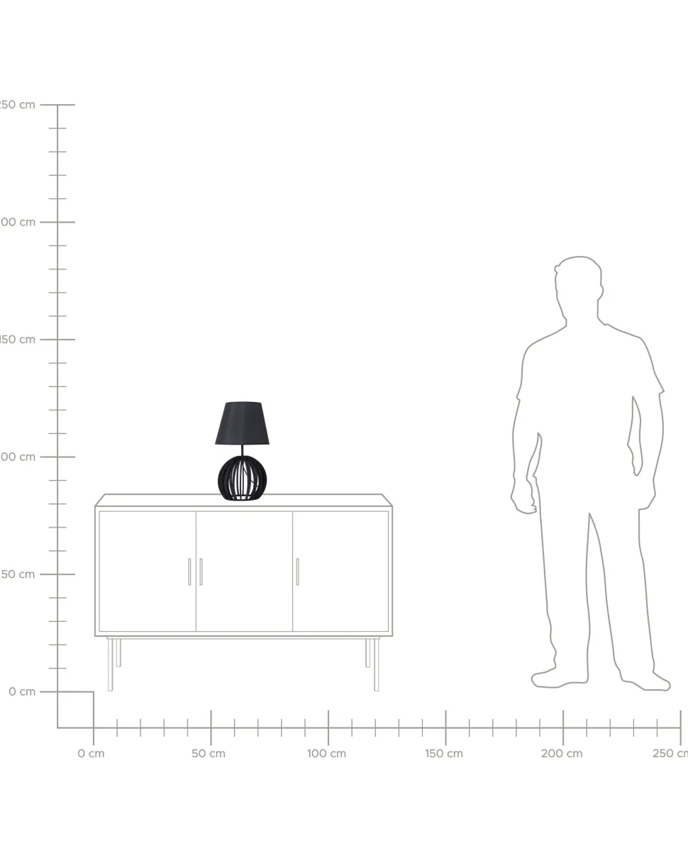 Tischlampe Schwarz 41 Cm Kegelform Samo