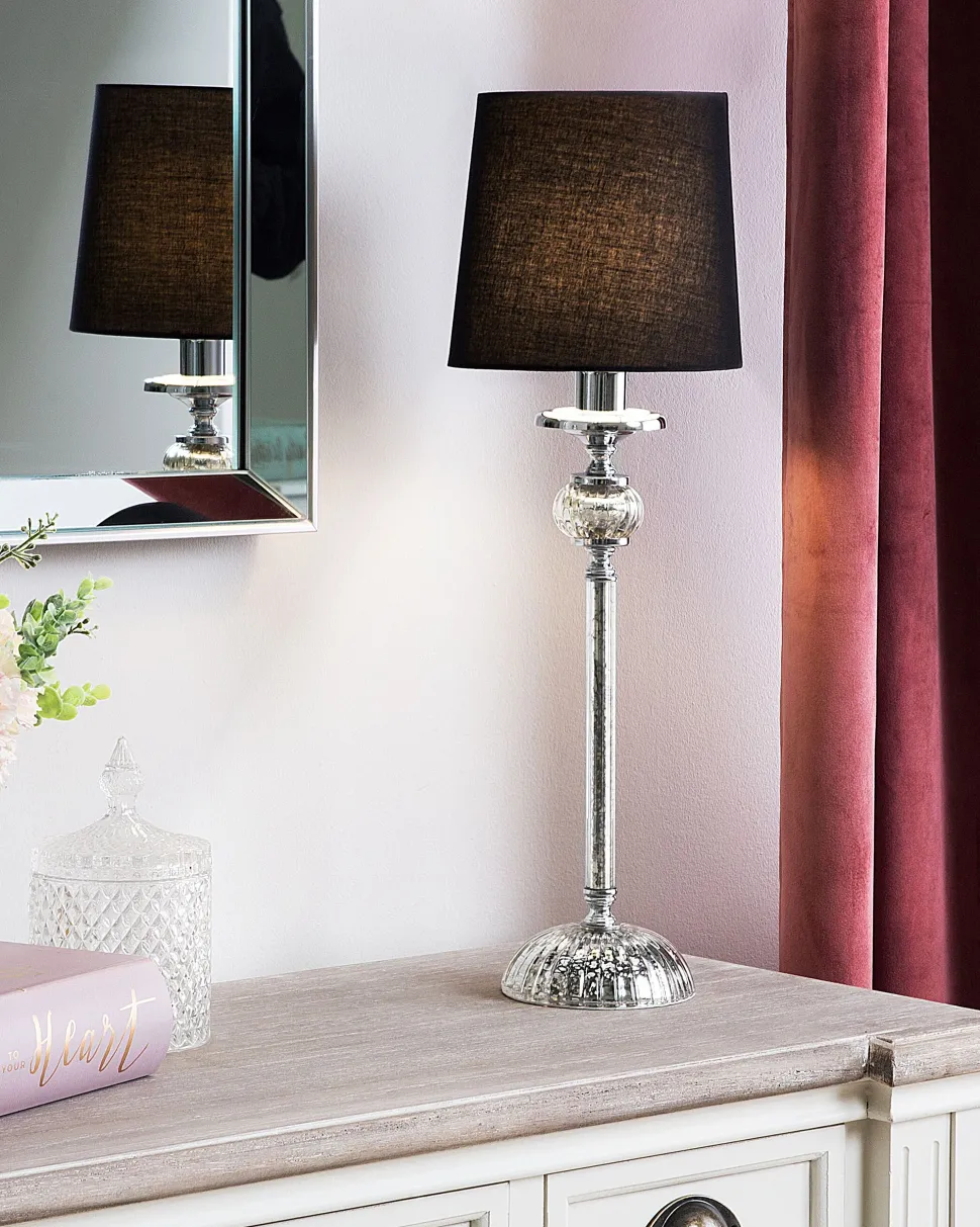 Tischlampe Schwarz 56 Cm Rund Kubena