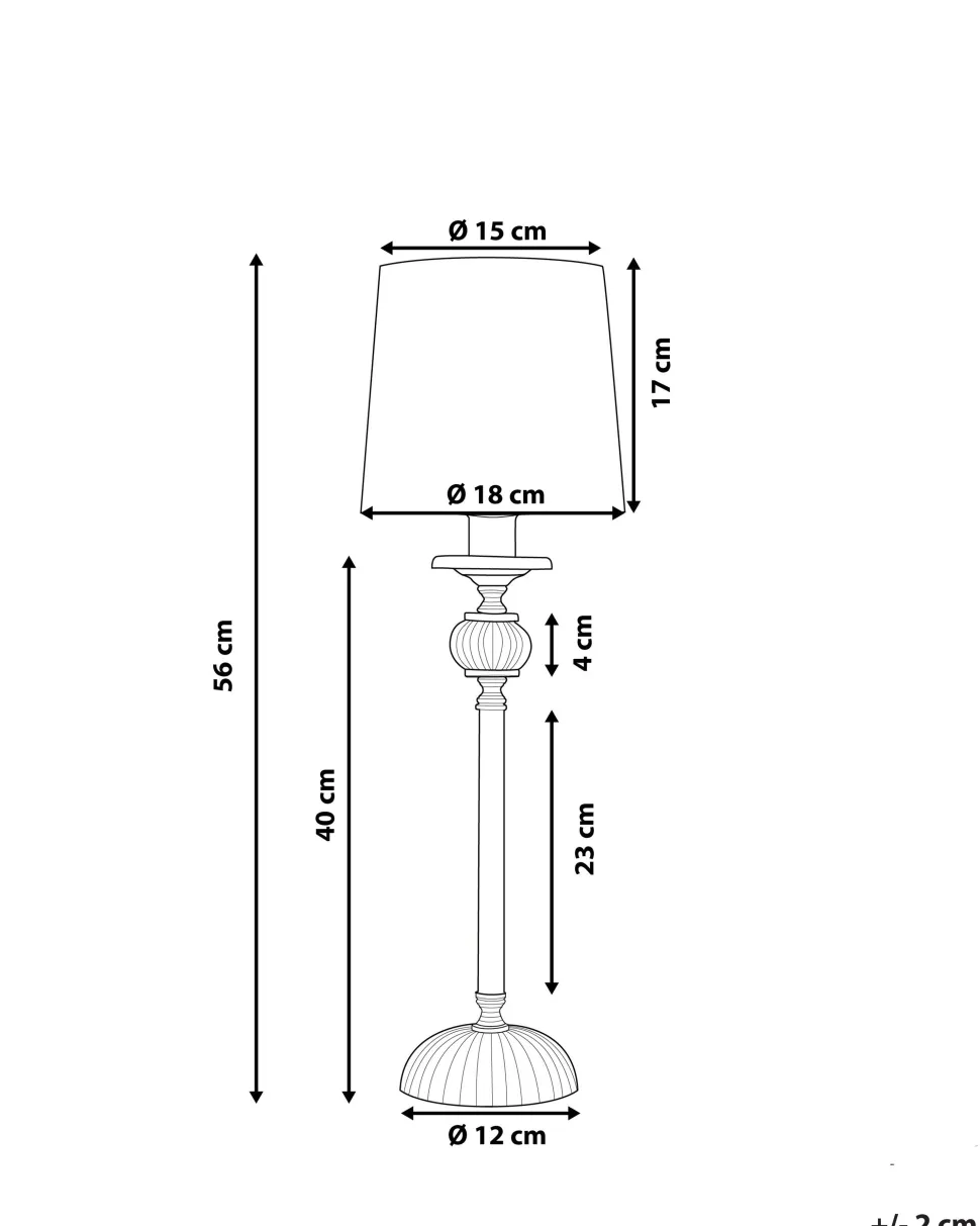 Tischlampe Schwarz 56 Cm Rund Kubena