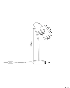 Tischlampe Schwarz 39 Cm Rund Flint