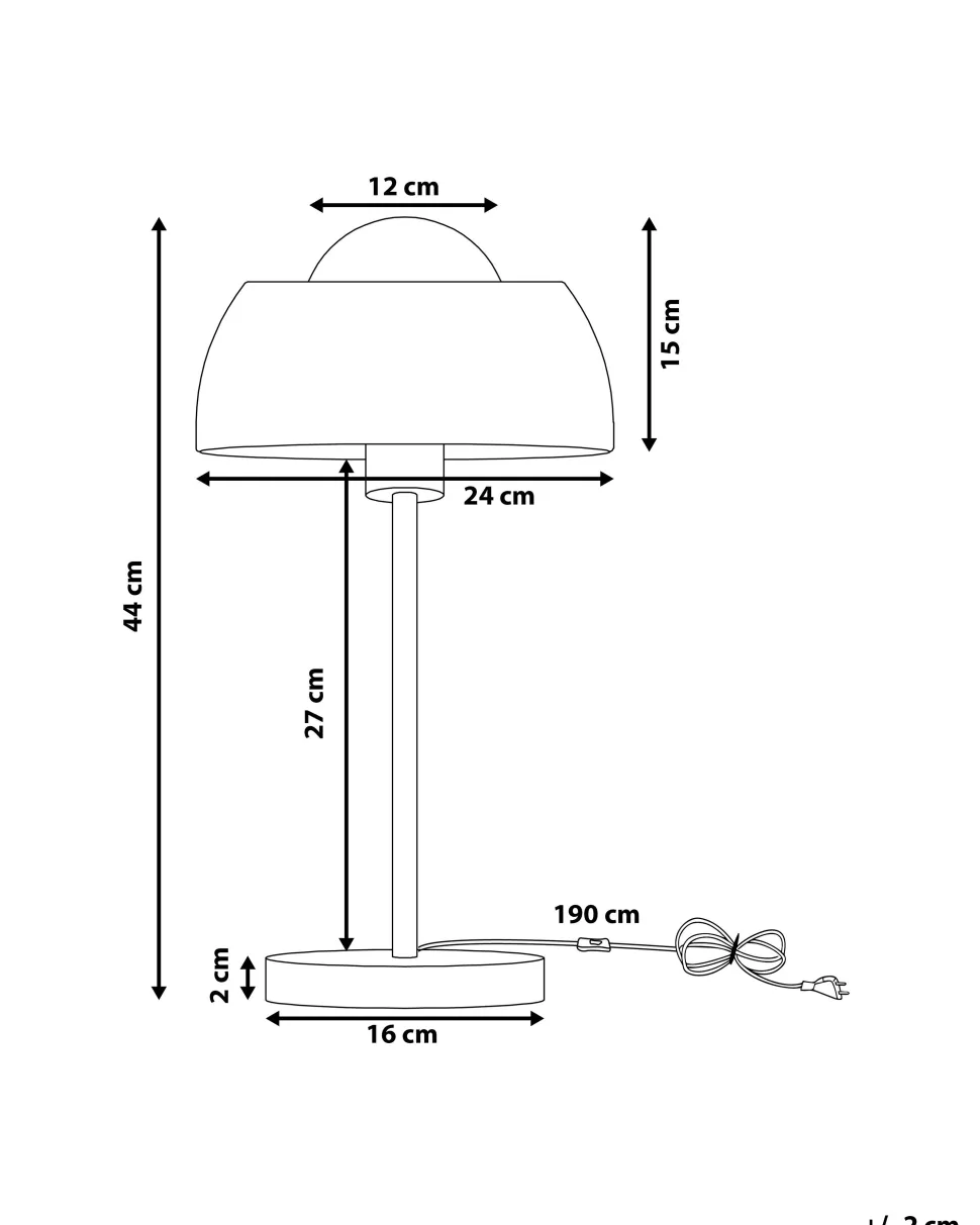 Tischlampe Schwarz 44 Cm Rund Senette