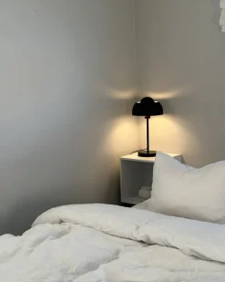 Tischlampe Schwarz 44 Cm Rund Senette