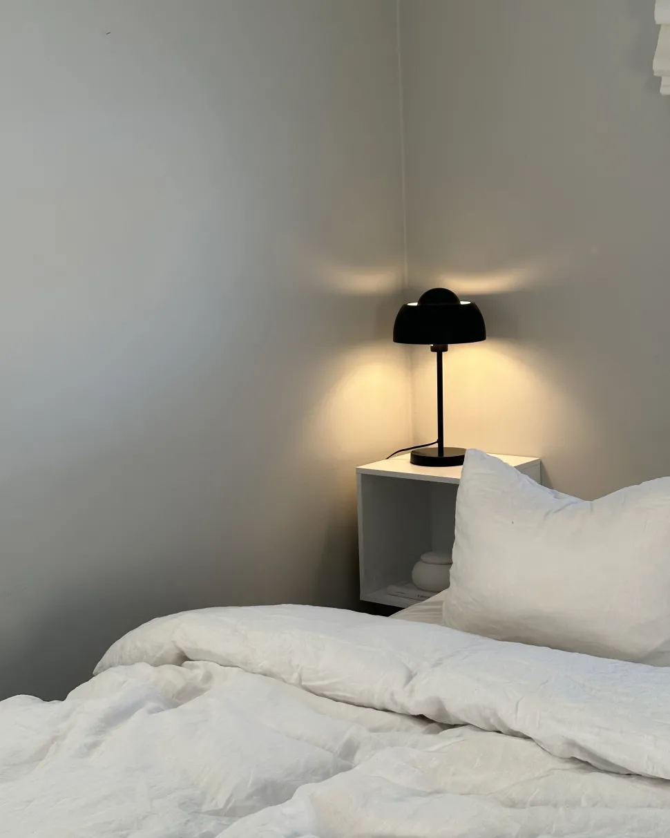 Tischlampe Schwarz 44 Cm Rund Senette