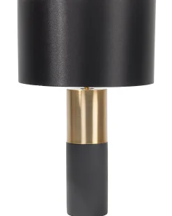 Tischlampe Schwarz 61 Cm Trommelform Darling