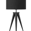 Tischlampe Schwarz 55 Cm Trommelform Stiletto