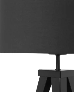 Tischlampe Schwarz 55 Cm Trommelform Stiletto
