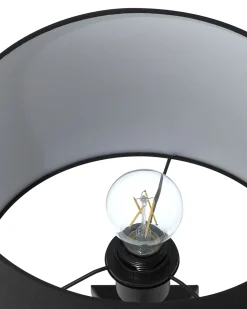 Tischlampe Schwarz 55 Cm Trommelform Stiletto