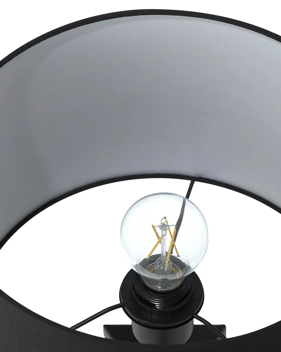 Tischlampe Schwarz 55 Cm Trommelform Stiletto