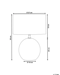 Tischlampe Schwarz 39 Cm Trommelform Fonissa