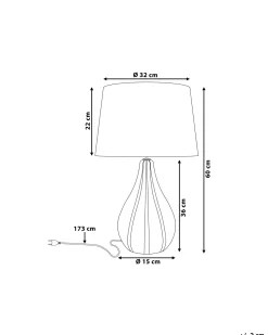 Tischlampe Schwarz 60 Cm Trommelform Santee
