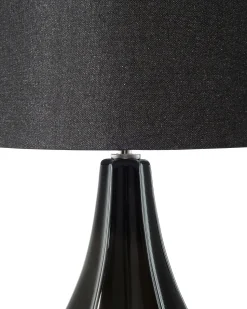 Tischlampe Schwarz 60 Cm Trommelform Santee