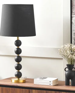 Tischlampe Schwarz / Gold 75 Cm Trommelform Assonet